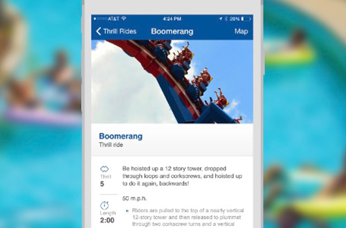 Worlds of Fun Mobile App Ride Details